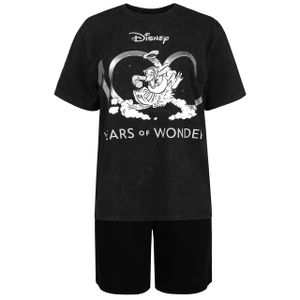 Disney Herren-Kurzarm-Pyjama für Sommer schwarz-grau XL