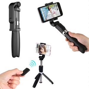 L01s Bluetooth Selfie Stick mit Stativ Kunststoff legierung Self Stick Selfie stick Telefon Selfie-Stick für iPhone Samsung Huawei, schwarz