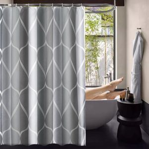 Duschvorhang Anti-Schimmel Anti-Bakteriell Textil waschbar wasserabweisend schimmelresistent Duschvorhang mit 12 Duschvorhangringen Polyester 180 x 200 cm Welle