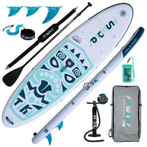 FunWater - Stand Up Paddle Board,Aufblasbares Stand Up Paddle Board,SUP Board, Surfboard Komplettes Zubehör, 320x83x15cm-TIKI-Grün