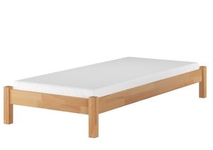 Einzelbett 100x220 Überlänge Futon Gästebett Buche Bettgestell Zubehör wählbar V-60.84-10-220Rollrost und Matratze inkl.