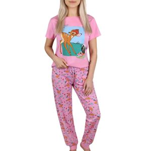DISNEY Bambi Kurzarm-Baumwollpyjama für Damen, rosa Pyjama S