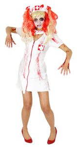 Zombie Krankenschwester Kostüm für Damen und Mädchen, Größe:158/164