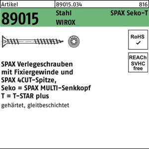 SPAX Verlegeschraube Senkkopf, T-STAR plus 4CUT, Fixiergewinde WIROX A3J  T20  -  4,5x70  -  500 Stk