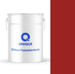 Q UNIQUE Fassadenfarbe – Premium Silikonharz-Fassadenfarbe für Außen, wetterfest, 10L, Signalrot 3001