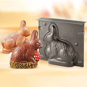 Zenker 9100 Forma na pečení zajíčků, forma na velikonoční zajíčky s nepřilnavým povrchem, forma na pečení velikonočních zajíčků (dortová forma: cca 190x215x60 mm), množství: 1 kus