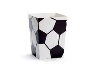 Popcorntüten Fußball 7x7x12,5 cm 6er Set schwarz weiß