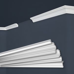 MARBET DESIGN Stuckleisten XPS Styropor weiß - Deckenleisten Stuck Decken Styroporleisten E-Leisten - (20 Meter / 10 Leisten E-23)