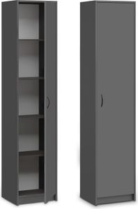 Bücherregal Kleiderschrank Regal 40cm breit 180cm hoch Schrank Organizer Mehrzweckschrank mit 4 verstellbaren Einlegeböden Aktenschrank Anthrazit Bücherregal Kleiderschrank Regal 40cm breit 180cm hoch Schrank Organizer Mehrzweckschrank mit 4 verstellbaren Einlegeböden Aktenschrank Anthrazit
