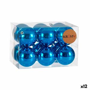 Weihnachtskugeln-Set Blau Kunststoff Ø 7 cm (12 Stück)