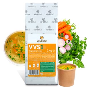 VENESSA VVS1 Gemüsesuppe 1kg Vending - Vegetarisch Instant Automatensuppe - Löslich & hohe Ergiebigkeit - Vegetable Soup Für Suppenautomat