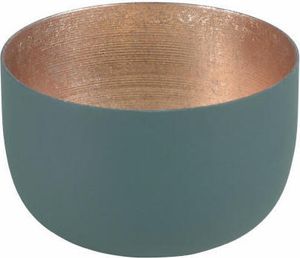 Gift Company Windlicht Madras S, Teelichthalter, Kerzenhalter, Eisen, Dark Olive, Gold, 5 cm, 77921