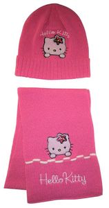 Hello Kitty Winter-Set mit Mütze und Schal für Mädchen Pink 54