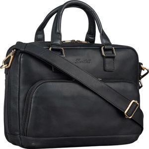 Benthill Aktentasche Leder - Schultertasche / Umhängetasche - Leder-Tasche Lehrertasche / Studententasche - Herren Arbeitstasche aus Büffelleder