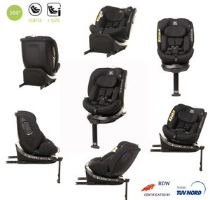 360° ENZO-FIX Prémiová dětská sedačka Isofix se stabilizační nohou I-Size s RWF až 105 cm Dětská sedačka, která roste s dítětem