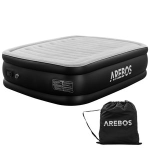 AREBOS Luftmatratze selbstaufblasend Gästebett Bett Matratze Luftbetten mit Pumpe Doppel Grau / Anthrazit