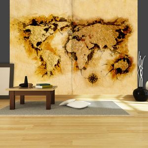Fototapete - Weltkarte der Goldsucher, Größe:350 x 270 cm