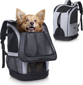 Navaris 2in1 Rucksack für Hund Katze gepolstert - Hunderucksack Katzenrucksack - Tragetasche - 30 x 30 x 46 cm - Haustier Backpack bis 10kg - Grau Navaris 2in1 Rucksack für Hund Katze gepolstert - Hunderucksack Katzenrucksack - Tragetasche - 30 x 30 x 46 cm - Haustier Backpack bis 10kg - Grau