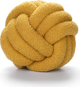 Knotenkissen, rundes Balancekissen, 22 cm, Wolle, KnotenBalancekissen, Heimdekoration, handgefertigt, geknotet, Wurfkissen für Couch, Bett, Auto, Büro,Gelb