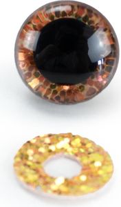 Sicherheitsaugen mit Glitzer 16 mm orange