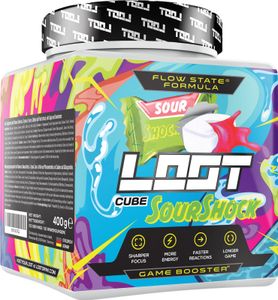 LOOT® - Premium Game Booster mit der Flow-State® Formel | 50 Servings (400g) mit Koffein | Sour Shock