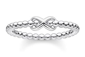 Thomas Sabo TR2320-001-21 Silber-Ring für Damen Kugeln mit Unendlichkeitszeichen, 56/17,8