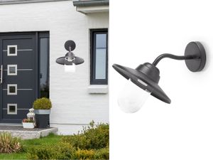 Vintage LED Außenwandleuchte in Schwarz Außenwandlampe für Hauswand & Terrassen