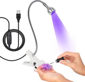 UV Lampe USB Tragbare Led Schwarzlicht Mit Schwanenhals Und Klemme Für Nägel, Gelnägel, Handy-Reparatur, UV-Aushärtung