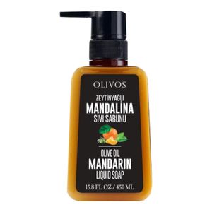 OLIVOS Olive Oil Mandarin Liquid Soap 6 Stück á 450ml, flüssige Handseife mit Mandarine