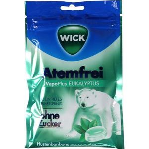 WICK Atemfrei zuckerfreie Halsbonbons mit Eukalyptus und Menthol 72g