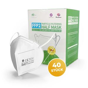Firelia® 40X FFP2 NR EN149:2001 Mundschutz Maske Einzel Verpackt CE 2834 Atemschutzmaske Gesicht Mund-Nasenschutz Shengquan