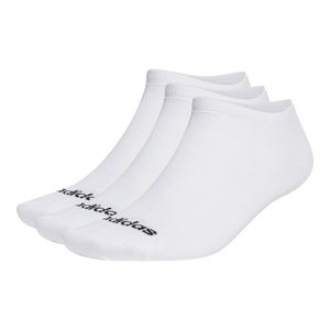 adidas unisex ponožky do tenisek, 3-pack - Thin Linear Low-Cut, tenké ponožky, logo, jednobarevné bílé 40-42