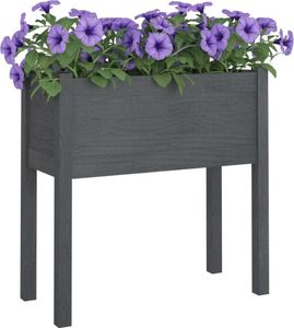 vidaXL Pflanzkübel Grau 70x31x70 cm Massivholz Kiefer