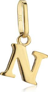 Kettenanhänger kleiner Buchstabe N 333 Gelb Gold 7x6mm Kinder Alphabet Amulett