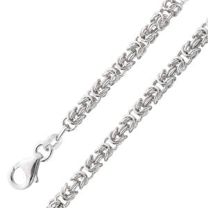 Königskette 4mm  Herrenkette rund Halskette Armband Königsarmband Sterling Silber 925 poliert 80
