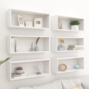 vidaXL Cube Shelves 6 ks. Bílé 60x15x23 cm odvozené dřevo výrobek