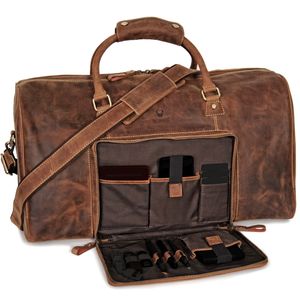 DONBOLSO® Weekender Neapel - Hochwertige Reisetasche Herren groß - Leder Reisetasche Braun - Handgepäck Ledertasche Größe XXL mit 51 Litern