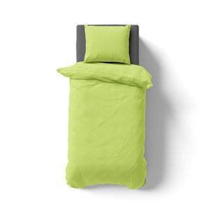 2-tlg Renforcé UNI Bettwäsche 135x200 + 80x80 cm mit Kopfkissen Garnitur 100% Baumwolle, Farbe:apfelgrün