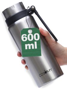Thermosflasche aus Edelstahl 600 ml - Auslaufsicher - Doppelwandige Isolierflasche - Kohlensäure Geeignet