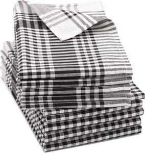 10er Set Geschirrtücher 100% Baumwolle in 50x70 cm, saugstarke & robuste Küchentücher, schwarz kariert