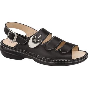 FINN COMFORT Saloniki Damen Sandale schwarz Glattleder : 45 Schuhgröße: 45