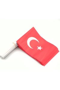 MNZ-80 kusov papierových tureckých vlajok s tyčinkami a tyčinkami a vlajka s potlačou hviezdy a polmesiaca