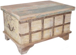 Antike Holzbox, Holztruhe, Couchtisch, Kaffetisch aus Massivholz, Aufwändig Verziert - Modell 20, Braun, 36*61*41 cm, Truhen, Kisten, Koffer