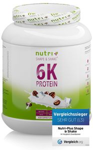 PROTEINPULVER 1kg - über 80 % Eiweiß - Nutri-Plus pflanzliches Protein Powder - 6-Komponenten Eiweißpulver 1000g ohne Aspartam - Iced Coffee