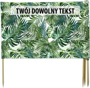 PARAWAN PLAŻOWY Zielone rośliny z indywidualnym napisem 5 PANELI 81.5