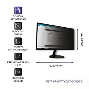 Qoltec 51058 Privátní filtr 23,6" | 16:9