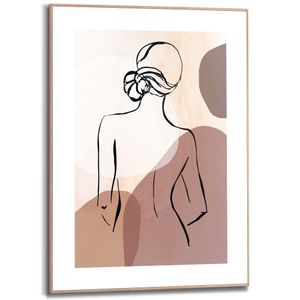 Gerahmtes Bild Slim Frame Frau Stiftzeichnung - Abstrakt - Rücken