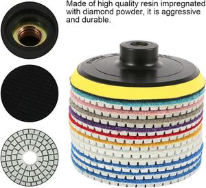12x Diamant Polierscheiben Schleifpad Polierpad Nass Trocken Steinschleifer Für Granit Marmor Set 200-6000 4 zoll Steinschleifer Set