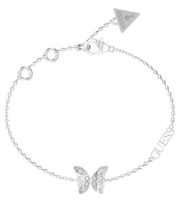 Guess JUBB04110JWRHS Bransoletka damska motyl pave kolor srebrny