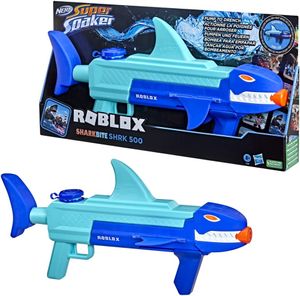 Nerf Super Soaker Roblox SharkBite SHRK 500, Soaker-Wasserpistole, Blau, Orange, 8 Jahr(e)